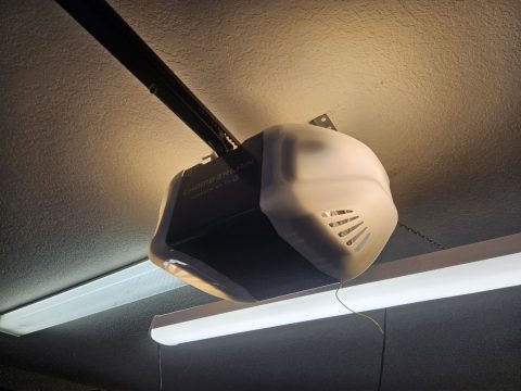 A garage door opener motor unit